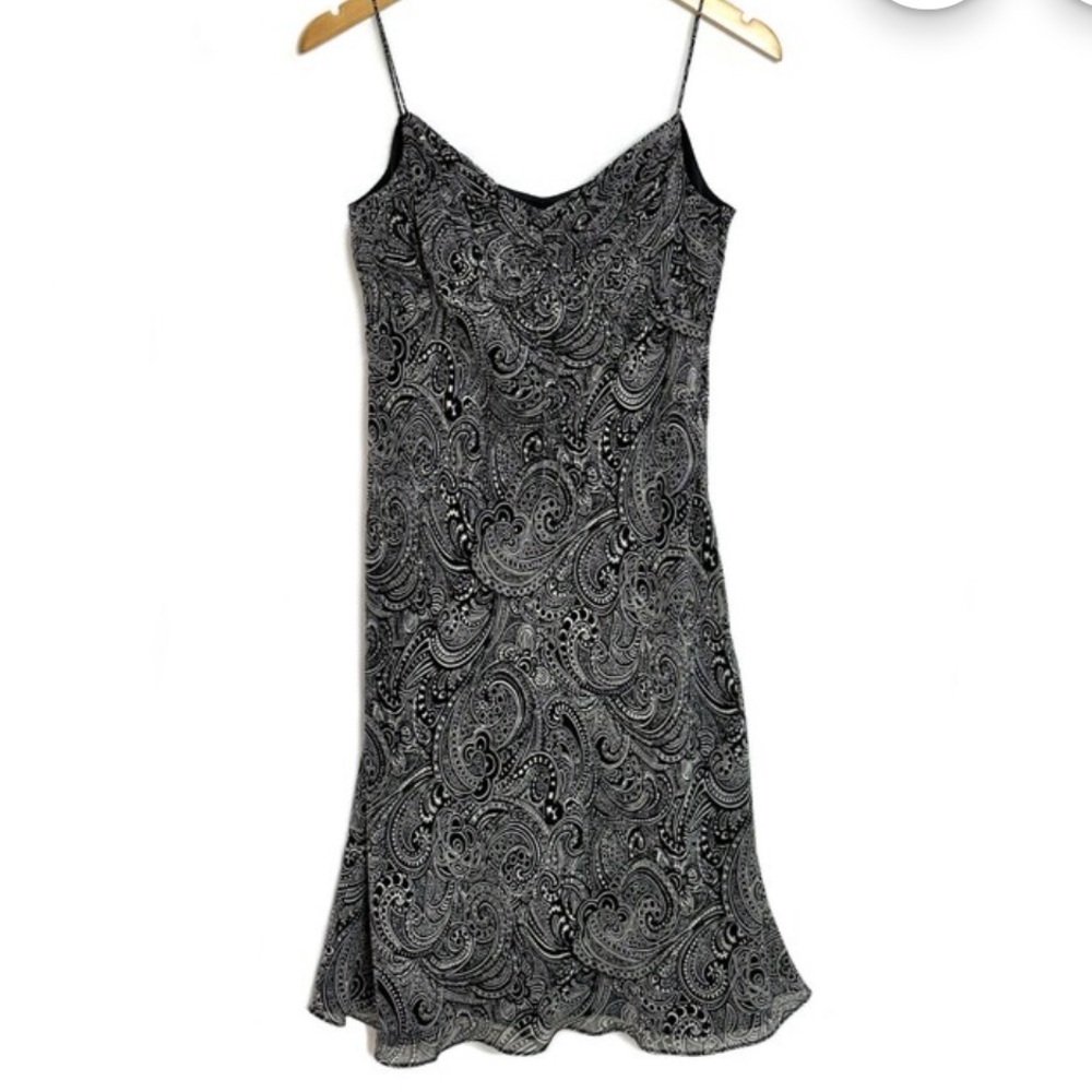 Ann Taylor Y2K Paisley Silk Strappy Slip Dress Size 16 - Picture 4 of 12